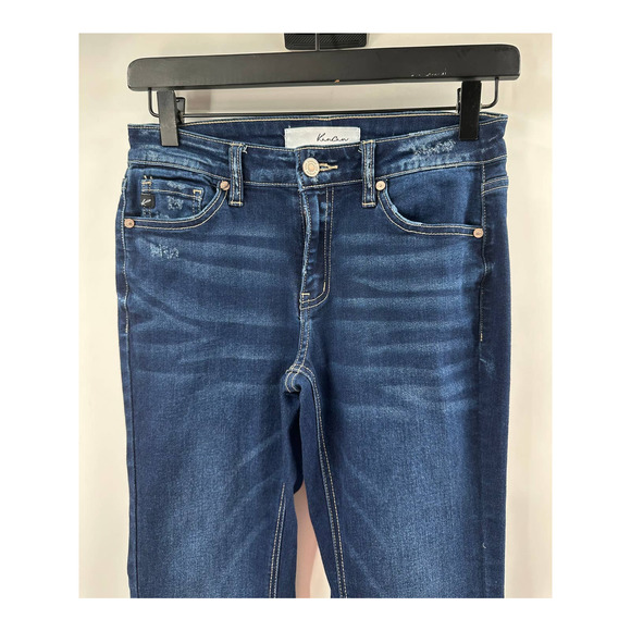 Women's Dark Blue Flare Jeans - Picture 6 of 10